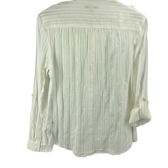 Banana Republic Women's Button Down Shirt Top Long Sleeve Blouse Cream Large - Picture 10 of 10
